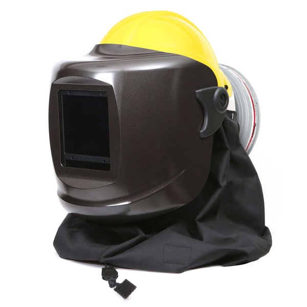 Pureflo PF60ESM+ Hard Hat Yellow, Black Neck Cape, HE/HF/HC Filter, Color: White Gentex Corp
